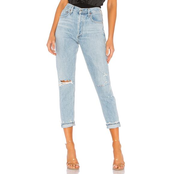 Agolde Jamie High Rise Classic Button Fly Distressed Jeans Women's 26 - Picture 13 of 13